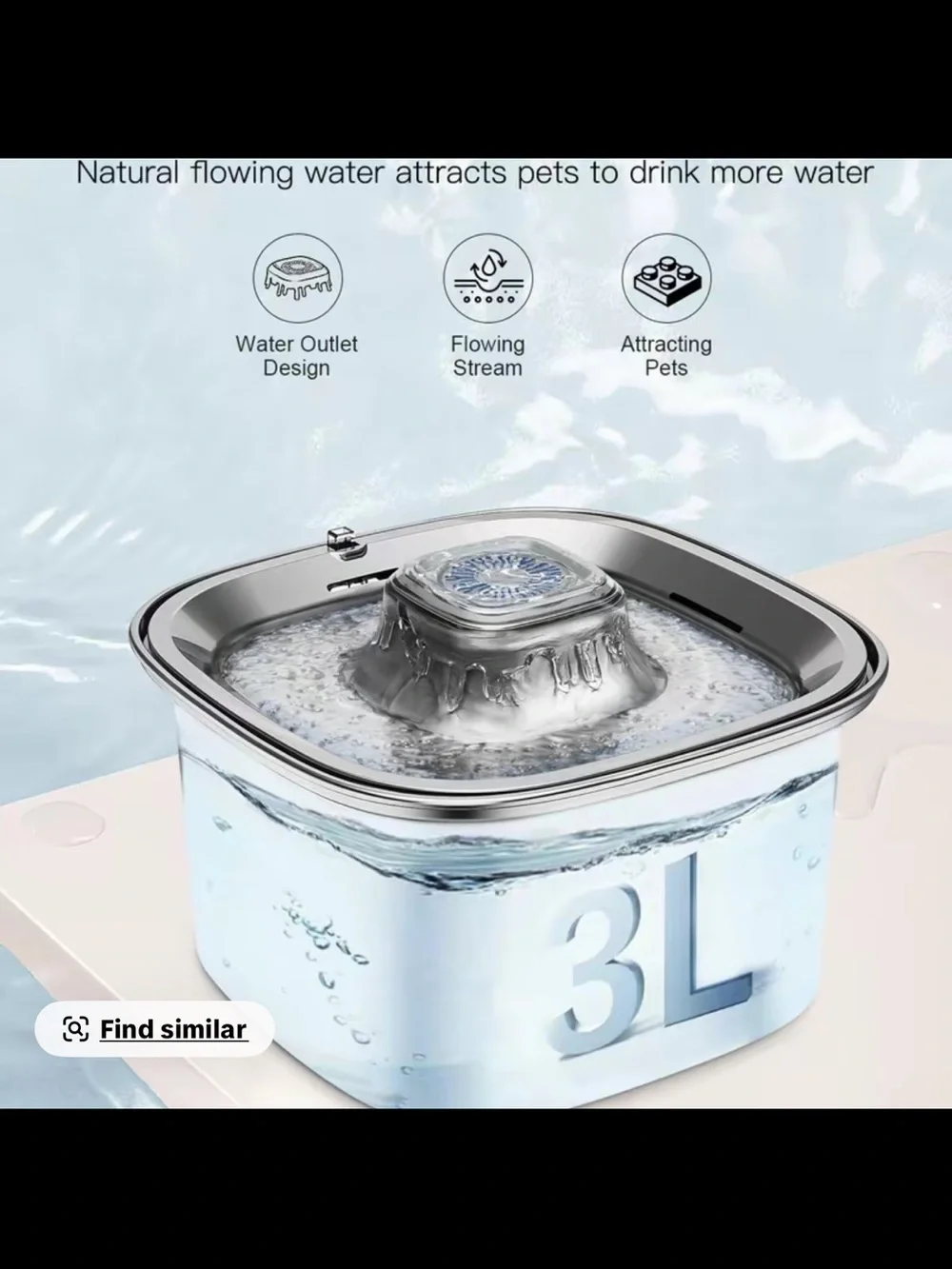 Stainless Steel Pet Water Fountain